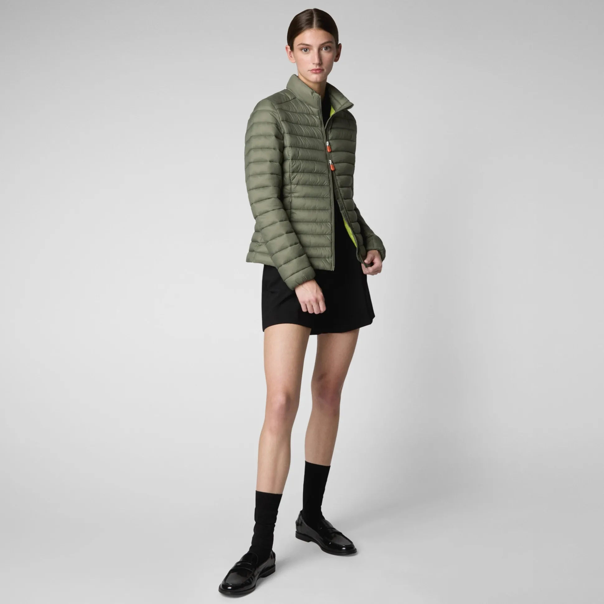Women's Animal free Puffer Jacket Carly in Swamp Green