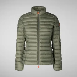 Women's Animal free Puffer Jacket Carly in Swamp Green