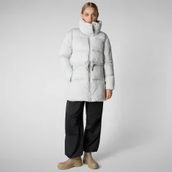 Women's animal free puffer jacket petunia in fog grey