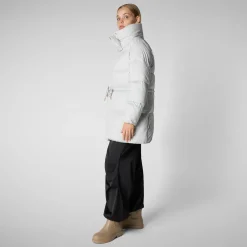 Women's animal free puffer jacket petunia in fog grey