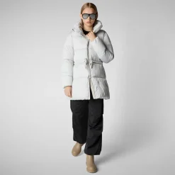Women's animal free puffer jacket petunia in fog grey