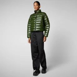 Women's animal free Puffer myra in pine green