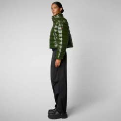 Women's animal free Puffer myra in pine green