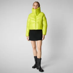 Women's animal free Puffer jacket heidi in lichen geen