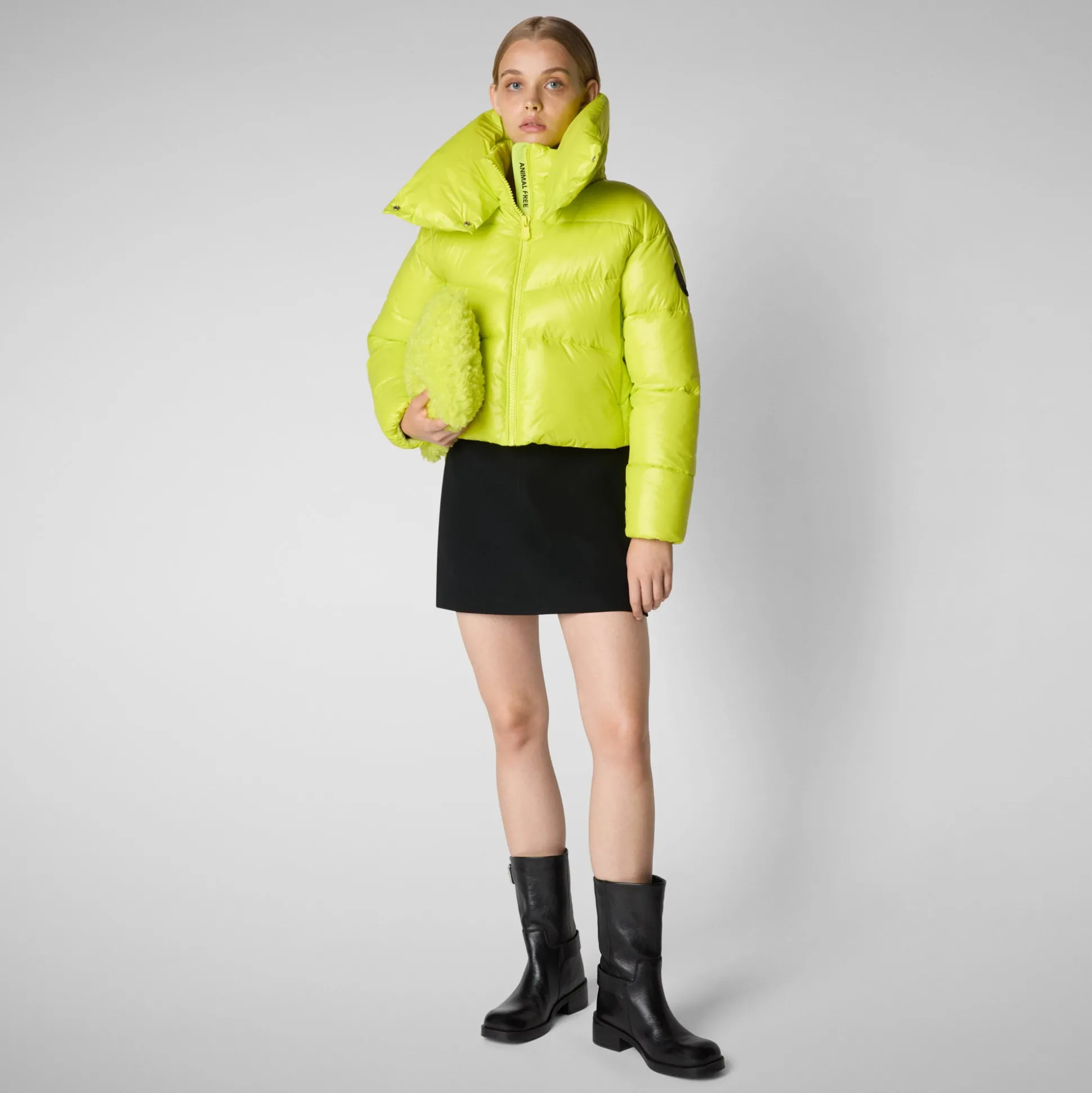 Women's animal free Puffer jacket heidi in lichen geen