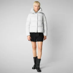 Women's animal free Puffer jacket Felicity in FOG GREY