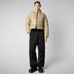 Women's animal free Puffer myra in wood beige