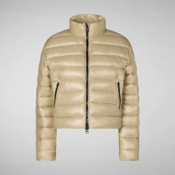 Women's animal free Puffer myra in wood beige