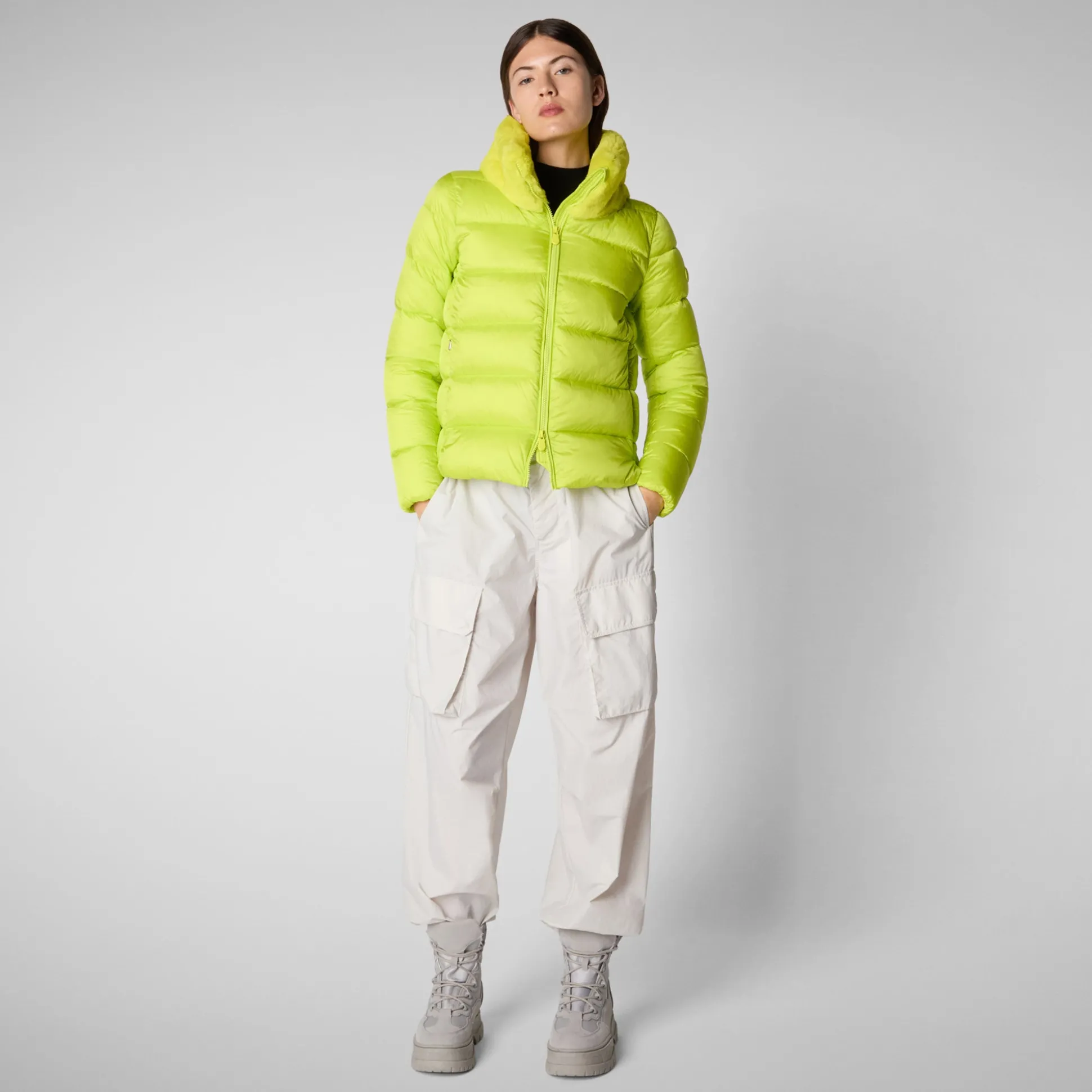 Women's animal free Puffer mei in lichen green