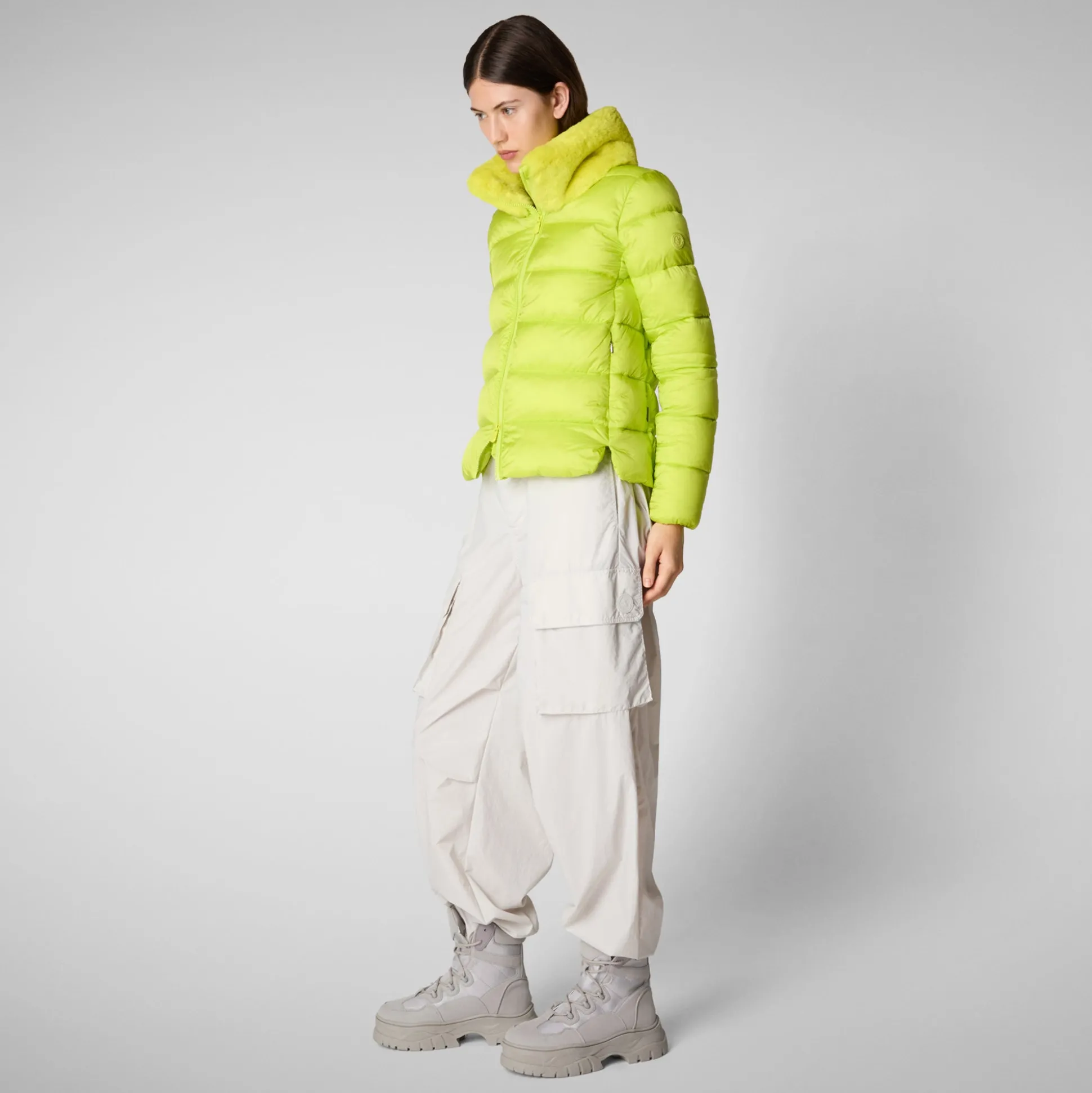 Women's animal free Puffer mei in lichen green