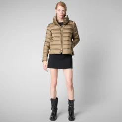 Women's Animal free Puffer Jacket Elsie in Husk green