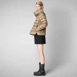 Women's Animal free Puffer Jacket Elsie in Husk green