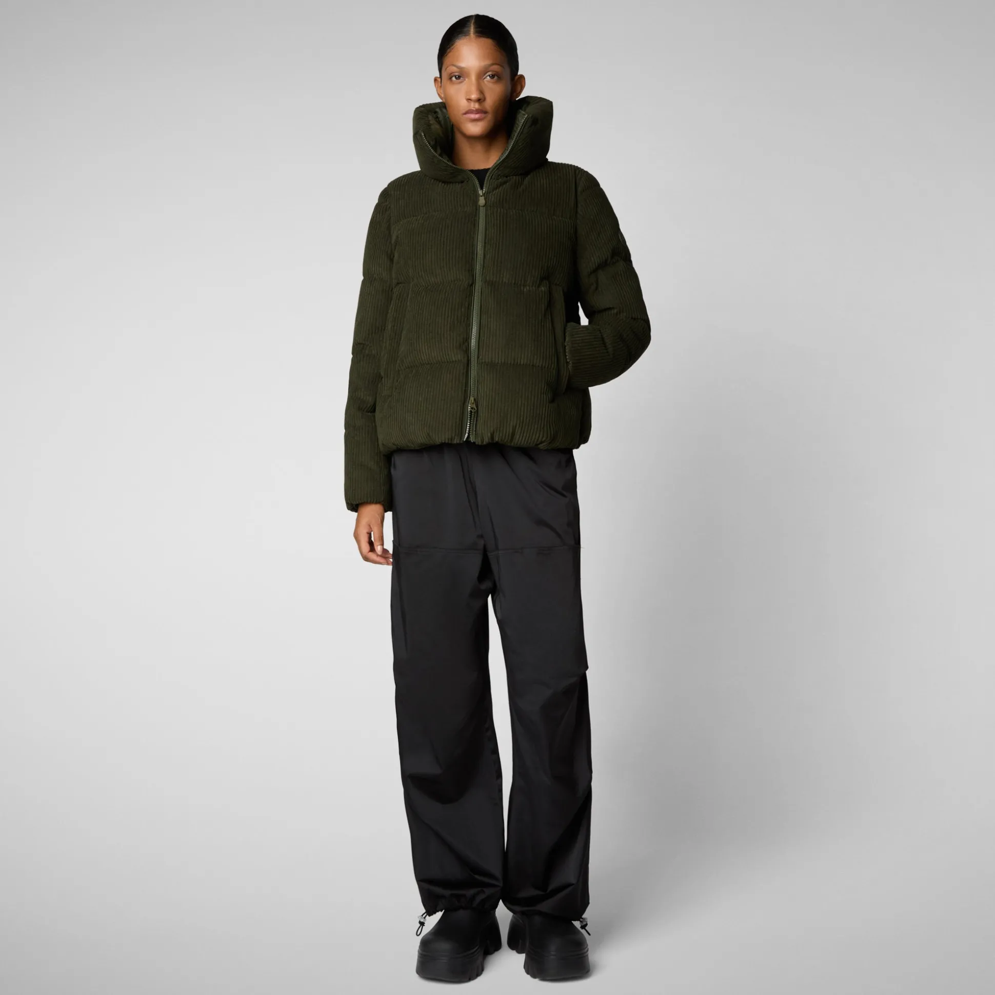 Women's Animal free Puffer Jacket Annika in LAND GREEN