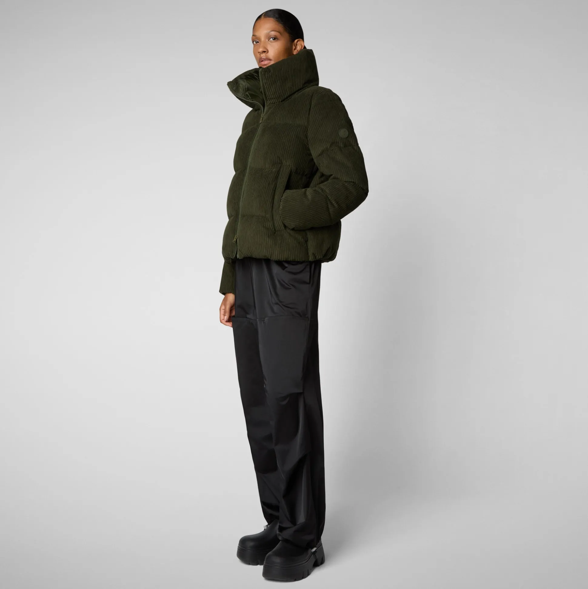 Women's Animal free Puffer Jacket Annika in LAND GREEN