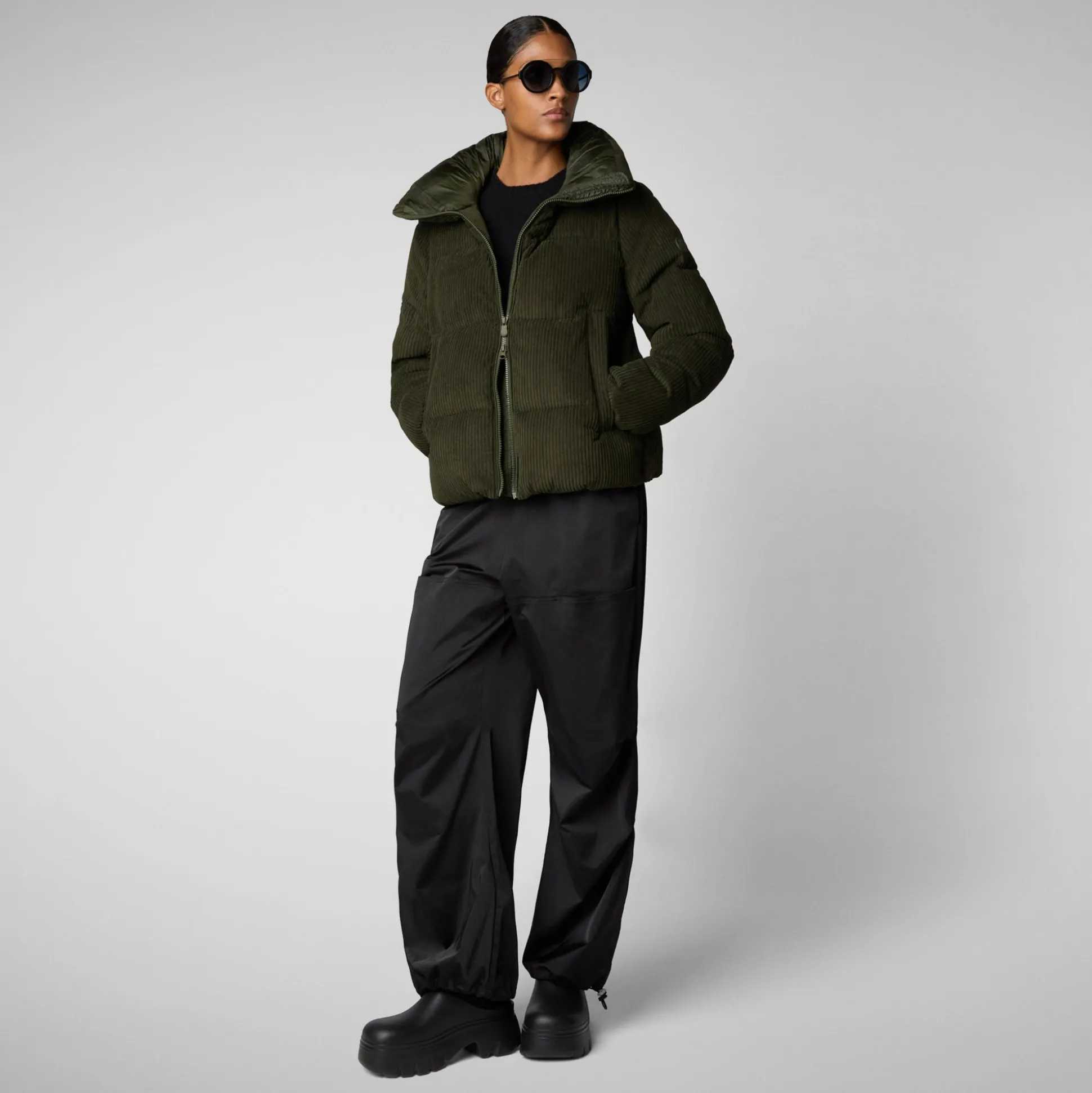 Women's Animal free Puffer Jacket Annika in LAND GREEN