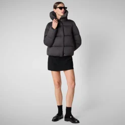 Women's animal free Puffer jacket Felicity in thorn brown