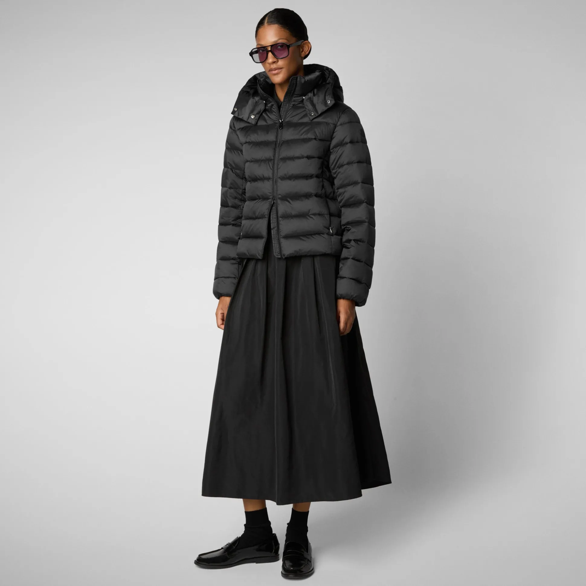 Women's animal free Puffer jacket Liana in black