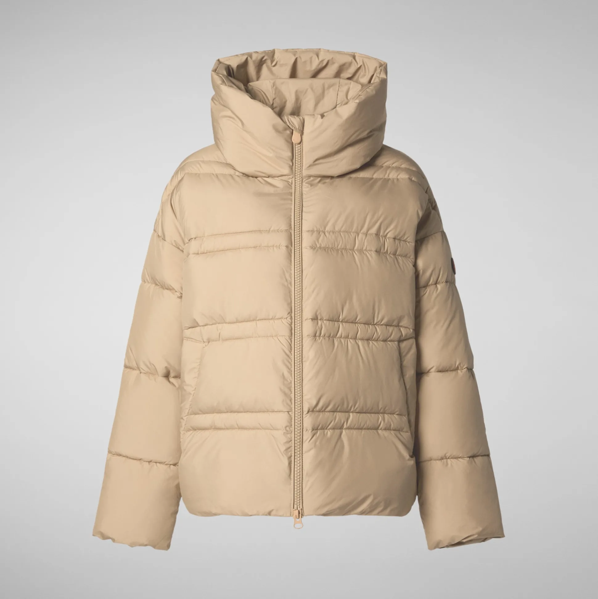 Women's animal free puffer jacket Keri in sturdust beige