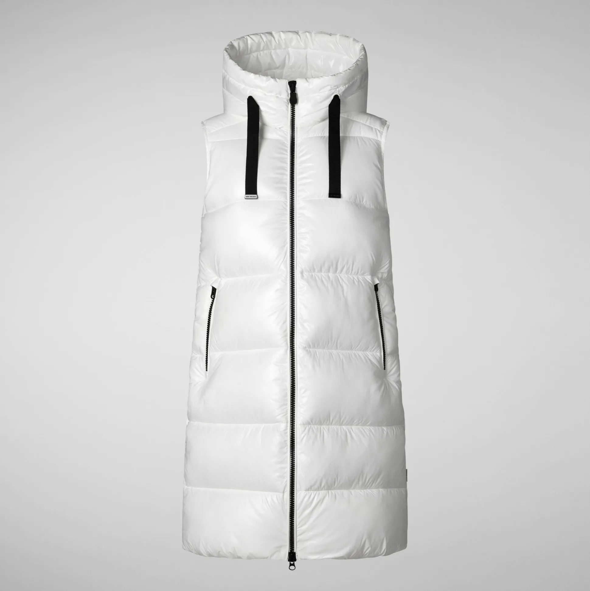 Women's Hooded Animal free Puffer Vest Iria in Off white