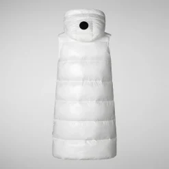 Women's Hooded Animal free Puffer Vest Iria in Off white