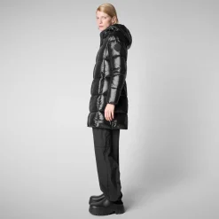 Women's Hooded Animal free Puffer Coat Ines in Black