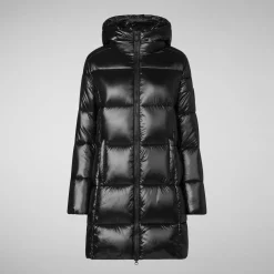 Women's Hooded Animal free Puffer Coat Ines in Black