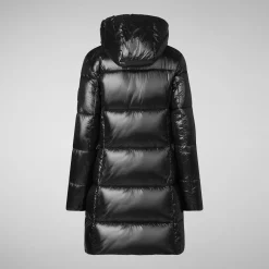 Women's Hooded Animal free Puffer Coat Ines in Black