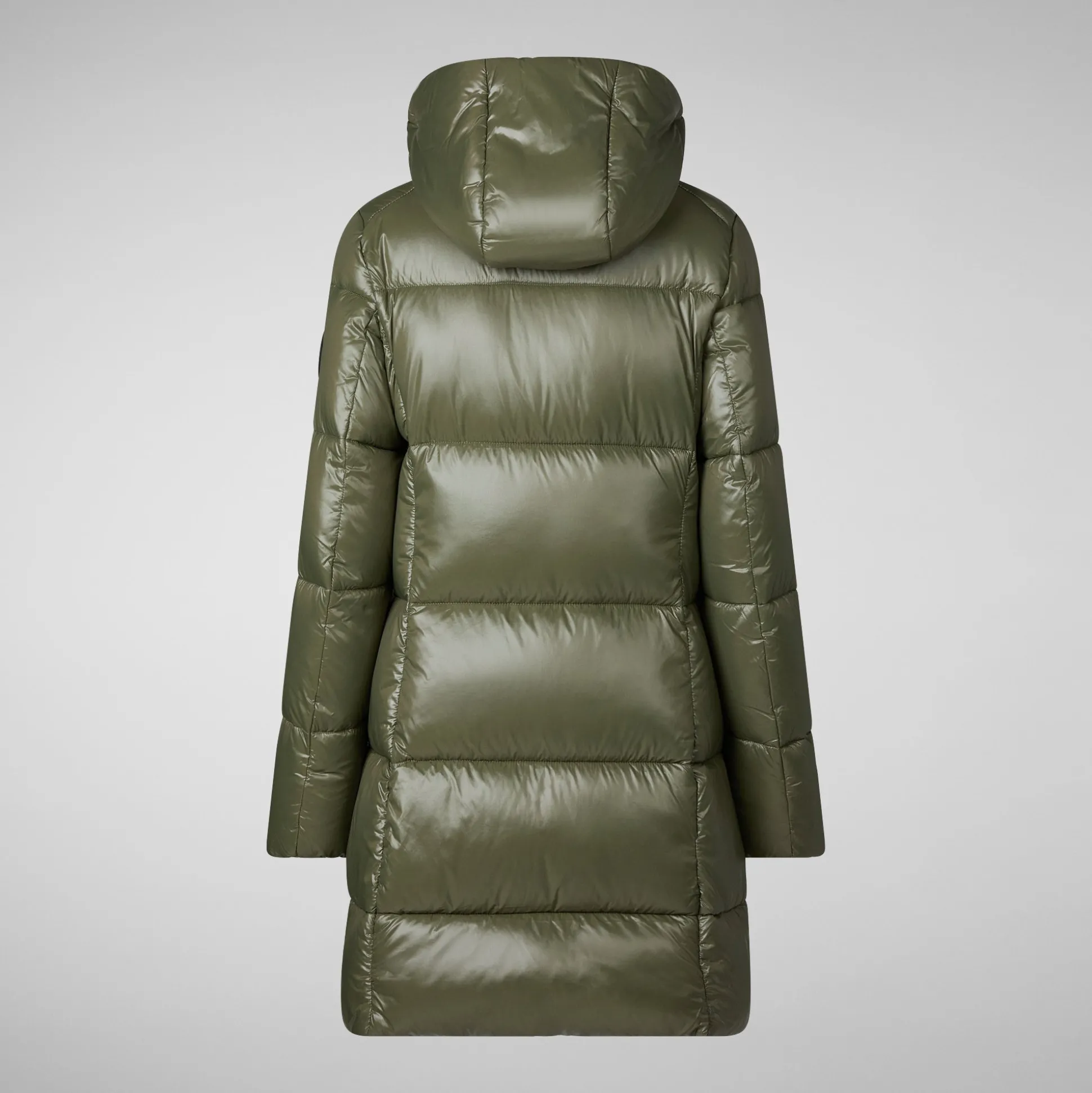 Women's Hooded Animal free Puffer Jacket Ines in Laurel Green