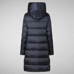 Women's Hooded Animal free Puffer Lysa Coat Blue Black