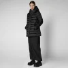Women's Hooded Animal free Puffer Coat Drimia in Black