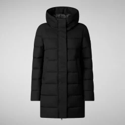 Women's Hooded Animal free Puffer Coat Tatiana in Black
