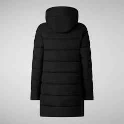 Women's Hooded Animal free Puffer Coat Tatiana in Black