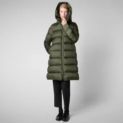 Women's Hooded Animal free Puffer Lysa Coat Pine Green