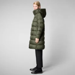 Women's Hooded Animal free Puffer Lysa Coat Pine Green