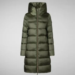 Women's Hooded Animal free Puffer Lysa Coat Pine Green