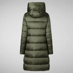 Women's Hooded Animal free Puffer Lysa Coat Pine Green