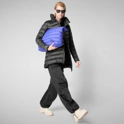 Women's Hooded Animal free Puffer Coat Lydia in black