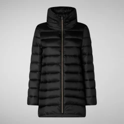 Women's Hooded Animal free Puffer Coat Lydia in black