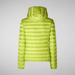 Women's Hooded Animal free Puffer Jacket Alexis in Lichen Green