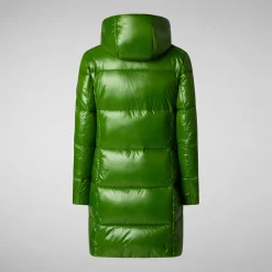 Women's Hooded Animal free Puffer Jacket Ines in Grass Green