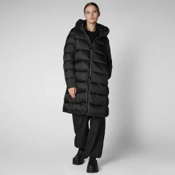 Women's Hooded Animal free Puffer Lysa Coat Black