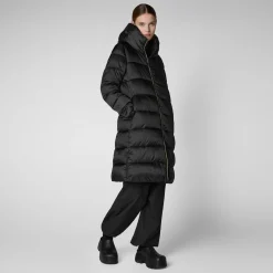 Women's Hooded Animal free Puffer Lysa Coat Black