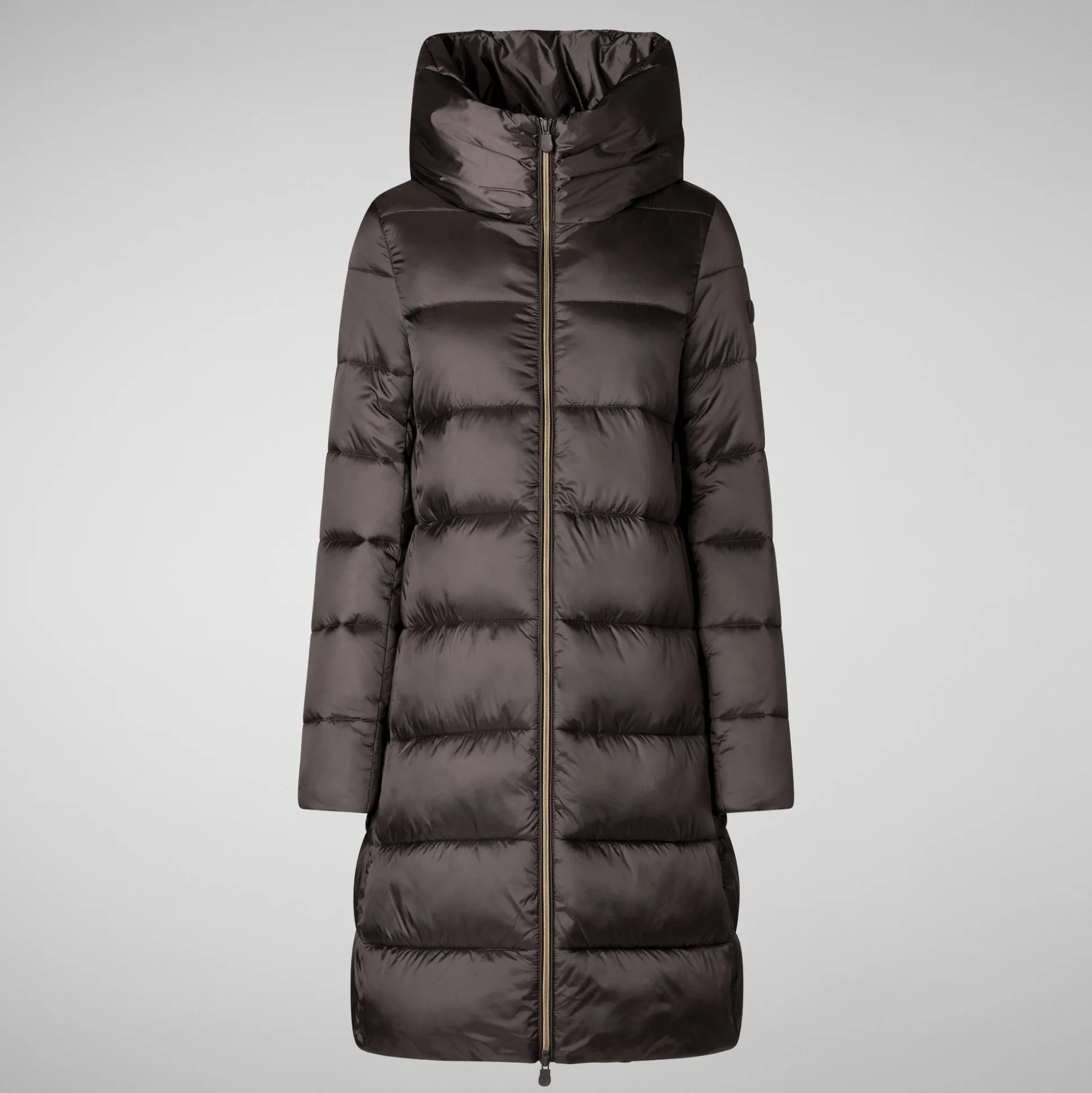Women's Hooded Animal free Puffer Lysa Coat Brown Black