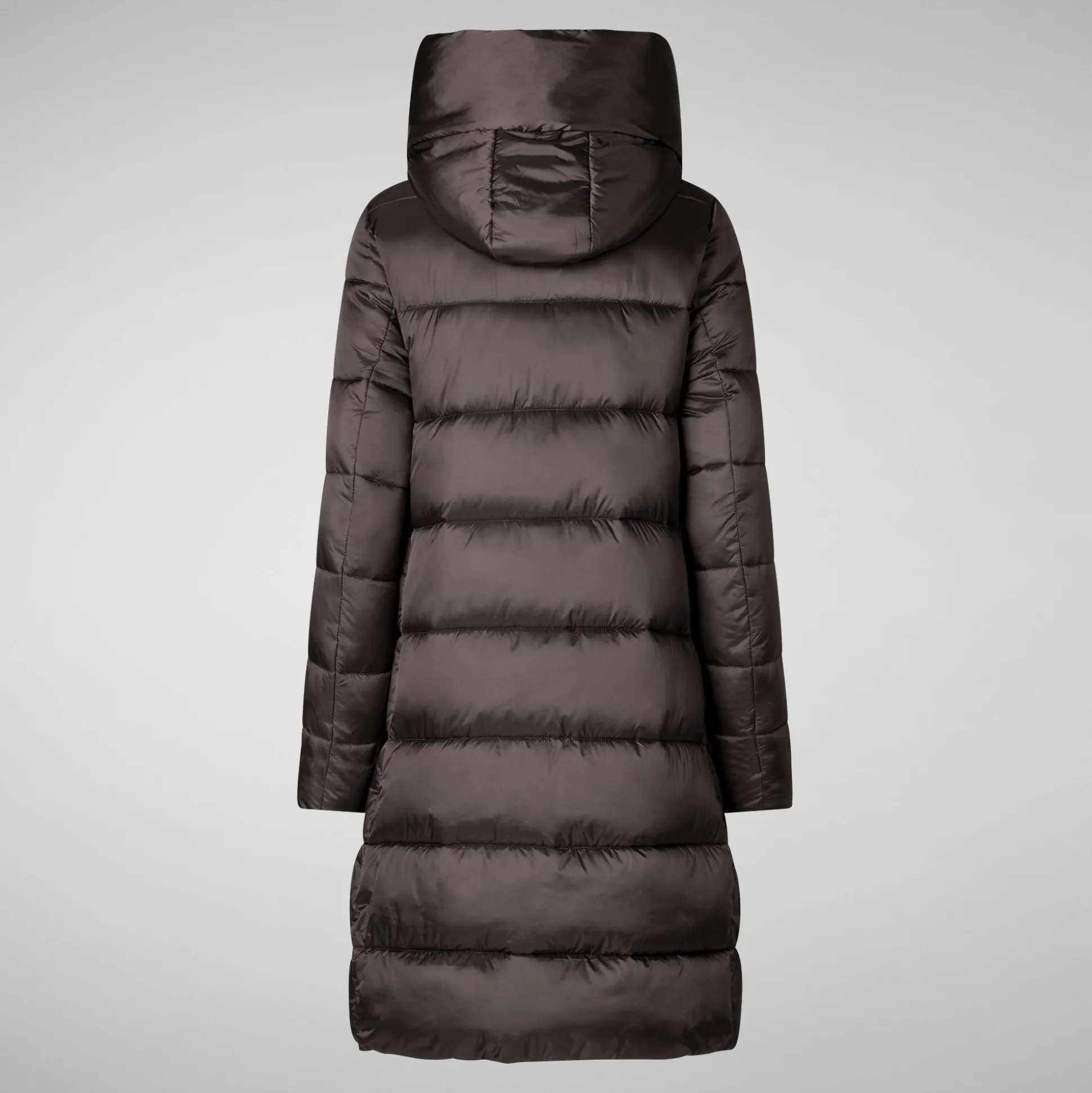 Women's Hooded Animal free Puffer Lysa Coat Brown Black