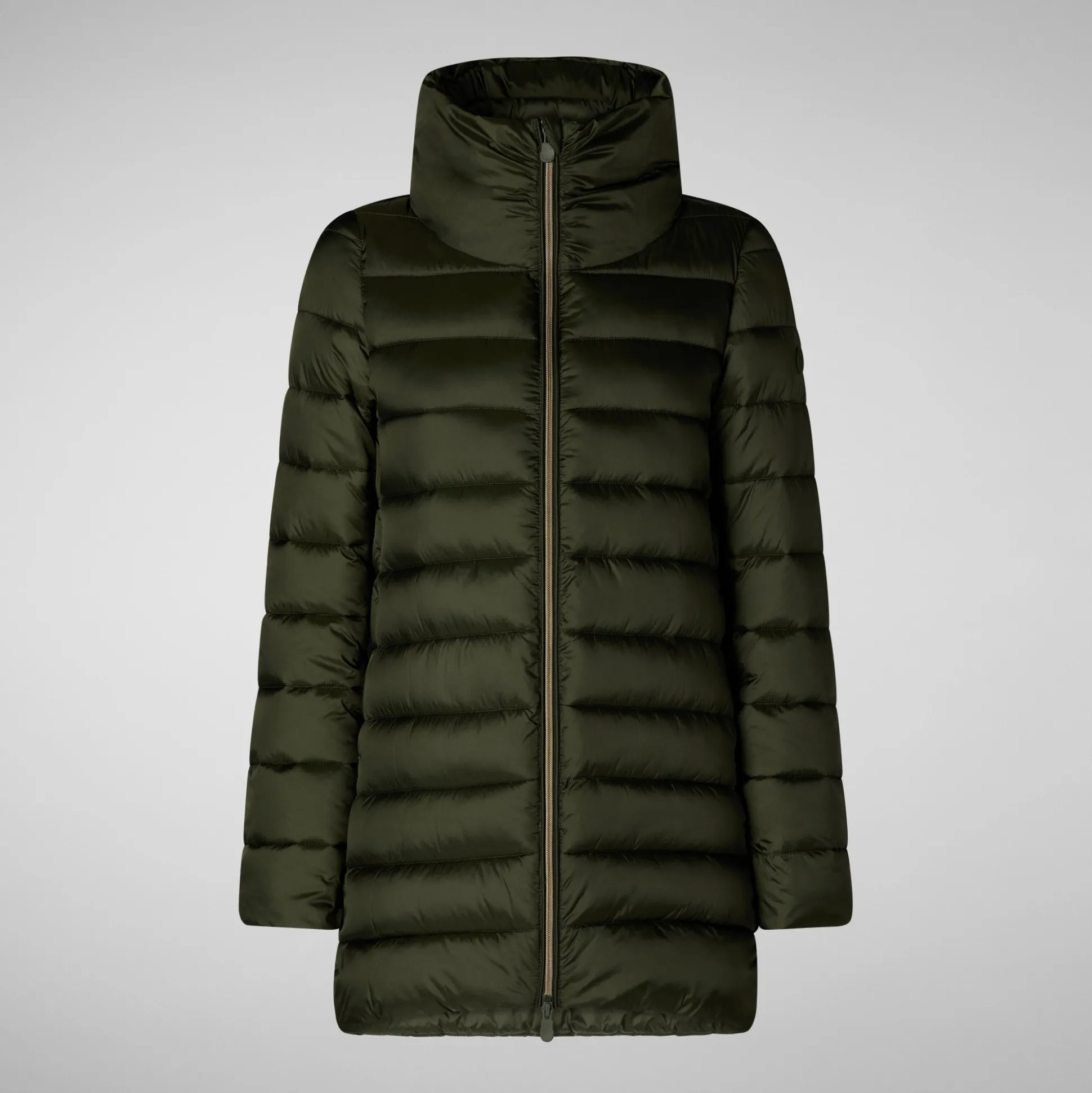 Women's Hooded Animal free Puffer Coat Lydia in pine green