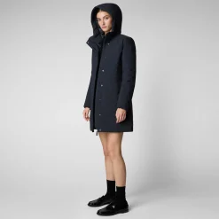 Women's Hooded Coat Leyla in blue black