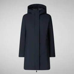 Women's Hooded Coat Leyla in blue black