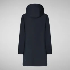 Women's Hooded Coat Leyla in blue black