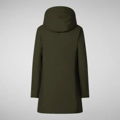 Women's Hooded Coat  Leyla  inLand Green