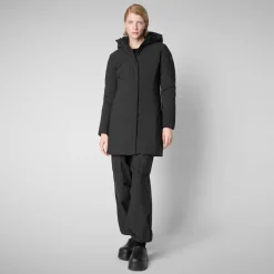 Women's Hooded Coat Leyla in black